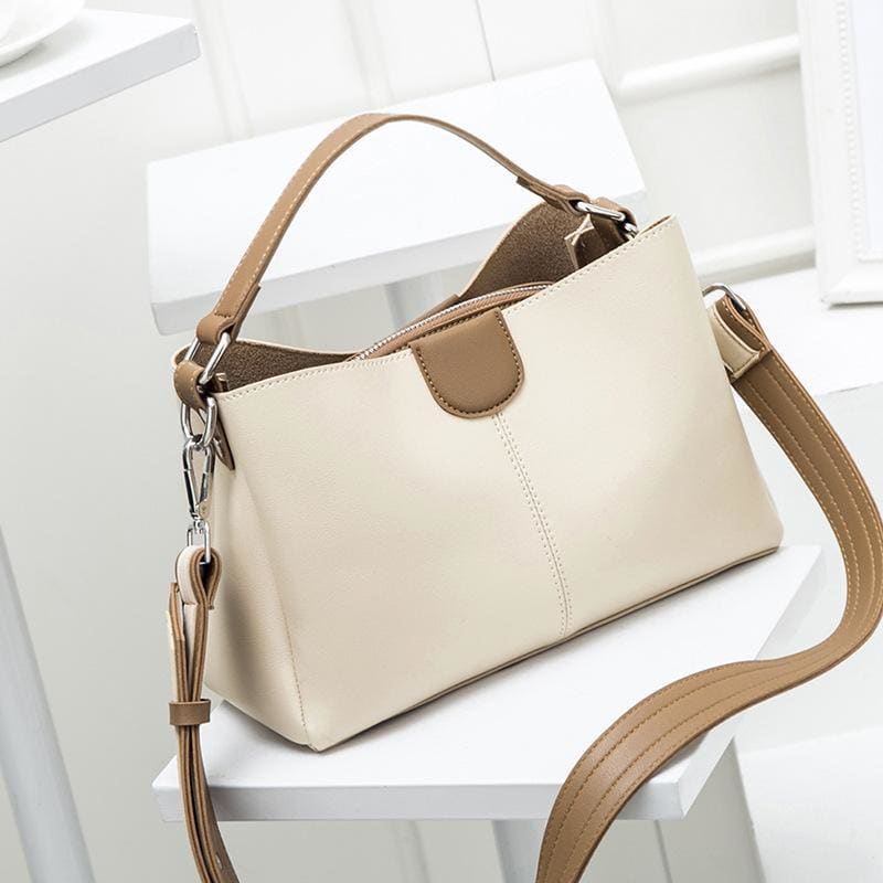 Bolsa Feminina Clash de Couro - Branco - Vizzio Bags