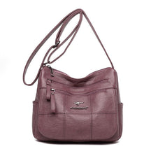 Bolsa Feminina Couro Macio Flora - Roxo - Vizzio Bags