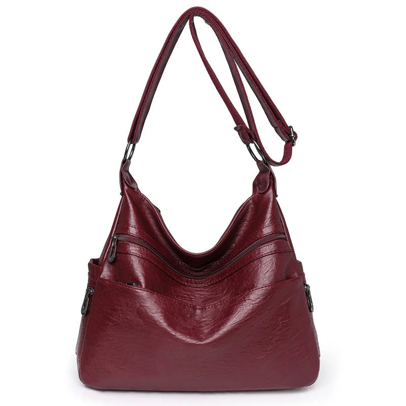 Bolsa Feminina de Couro Jasmine - Vermellha - Vizzio Bags
