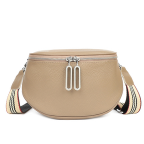 Bolsa Feminina de Couro Legítimo Olga - Bege - Vizzio Bags