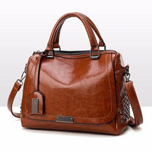 Bolsa Feminina Smooza de Couro - Marrom - Vizzio Bags