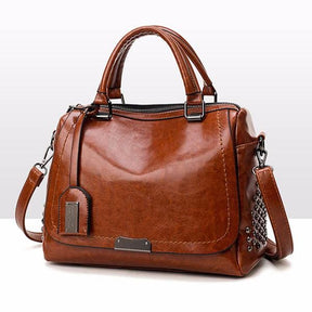 Bolsa Feminina Smooza de Couro - Marrom - Vizzio Bags