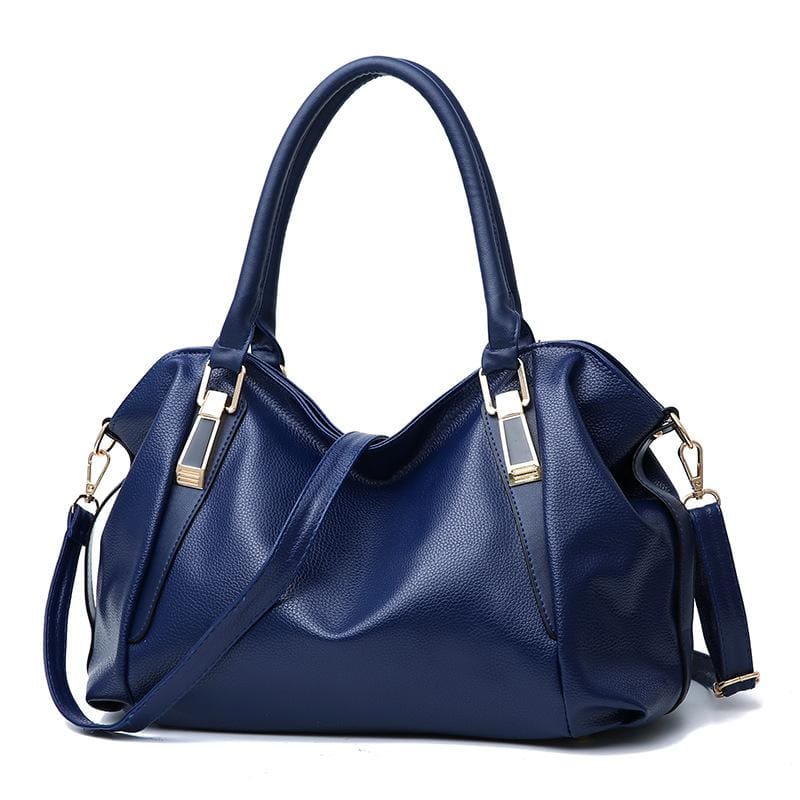 Bolsa Feminina Tote de Couro - Azul - Vizzio Bags